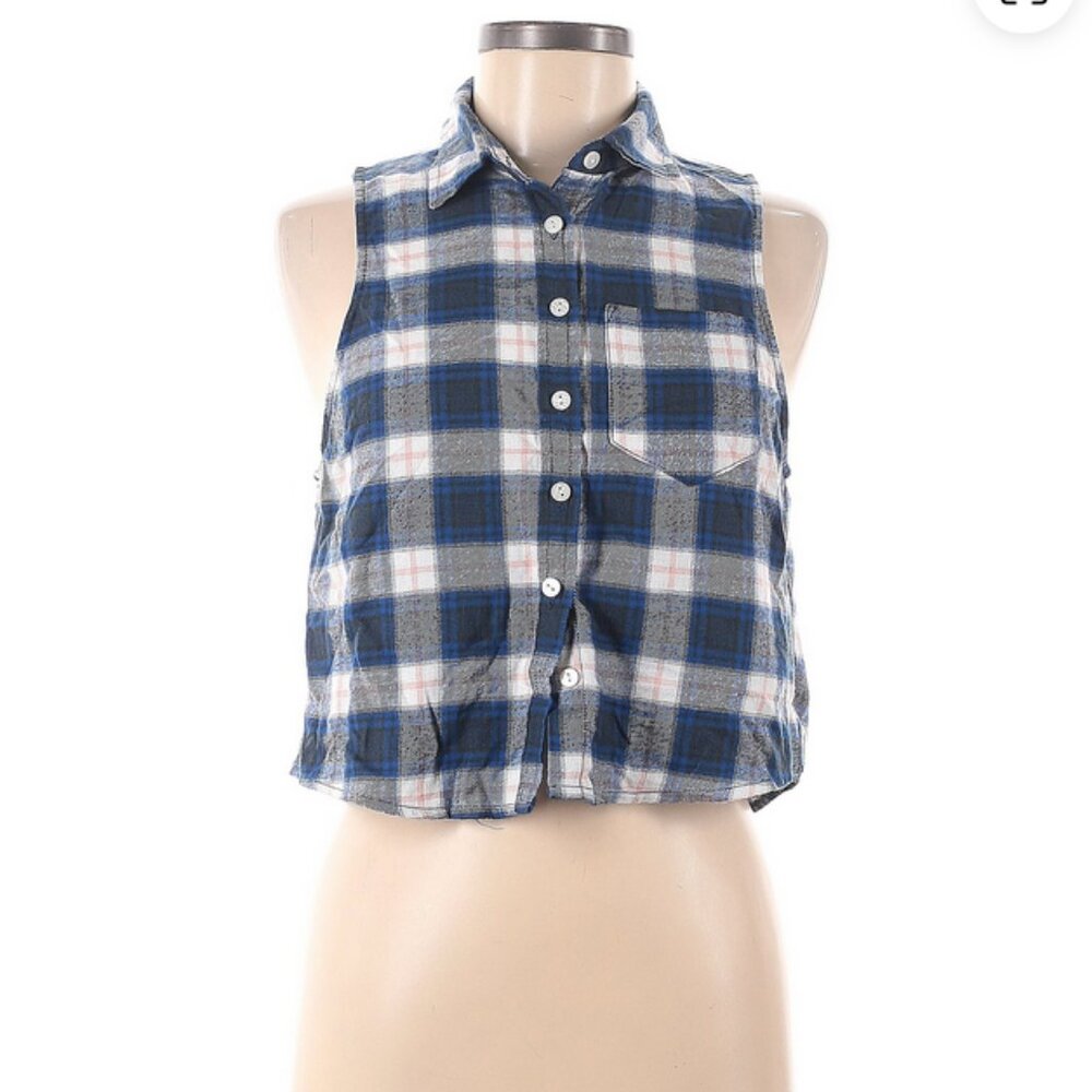 Wild Fable Blue Plaid Button Down (Size S)